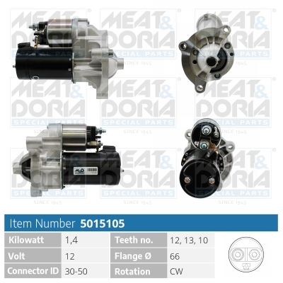 MEAT & DORIA Starter 5015105 for LANCIA CITROËN/PEUGEOT MITSUBISHI