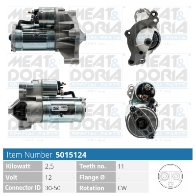 MEAT & DORIA Starter 5015124 for OPEL CITROËN/PEUGEOT ALFA ROMEO MITSUBISHI