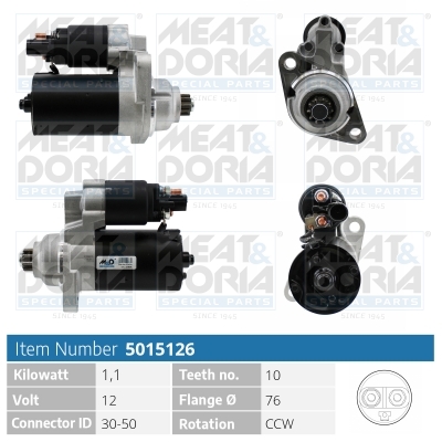 MEAT & DORIA Starter 5015126 for VAG
