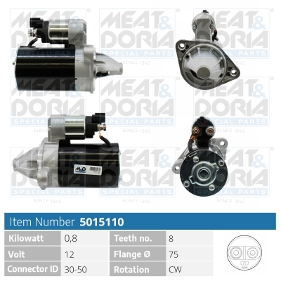 MEAT & DORIA Starter 5015110 for KIA