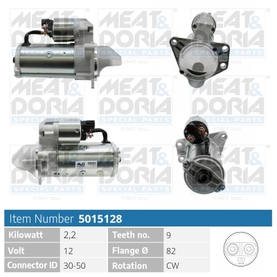MEAT & DORIA Starter 5015128 for OPEL CHEVROLET