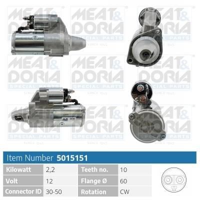 MEAT & DORIA Starter 5015151 for LANCIA CHRYSLER JEEP