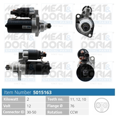 MEAT & DORIA Starter 5015163 for VW SEAT
