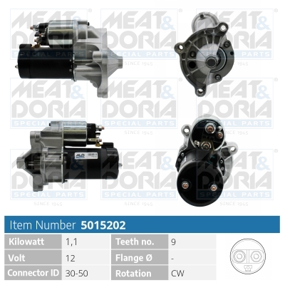 MEAT & DORIA Starter 5015202 for CITROËN/PEUGEOT LANCIA