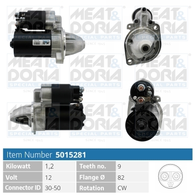MEAT & DORIA Starter 5015281 for VAG DAF MERCEDES-BENZ DAEWOO