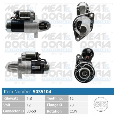 MEAT & DORIA Starter 5035104 for MERCEDES-BENZ MITSUBISHI SMART