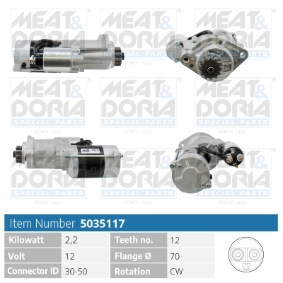 MEAT & DORIA Starter 5035117 for MITSUBISHI NISSAN