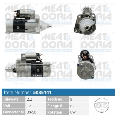 MEAT & DORIA Starter 5035141 for LANCIA CHRYSLER MITSUBISHI