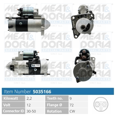 MEAT & DORIA Starter 5035166 for OPEL MITSUBISHI RENAULT