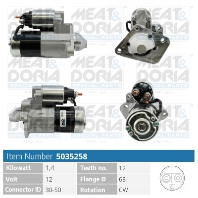 MEAT & DORIA Starter 5035258 for MITSUBISHI RENAULT