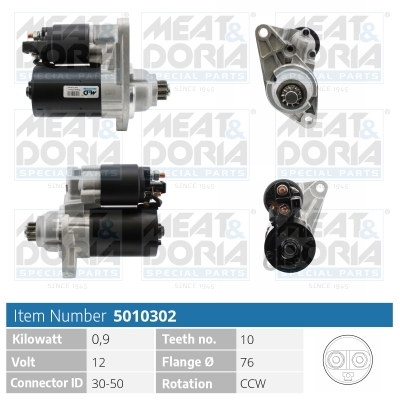 MEAT & DORIA Starter 5010302 for VAG