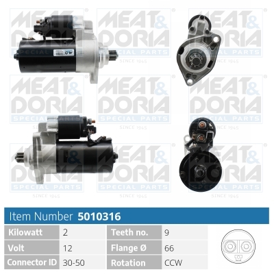 MEAT & DORIA Starter 5010316 for VW