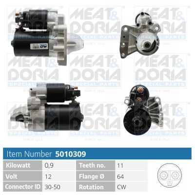 MEAT & DORIA Starter 5010309 for BMW CITROËN/PEUGEOT MITSUBISHI