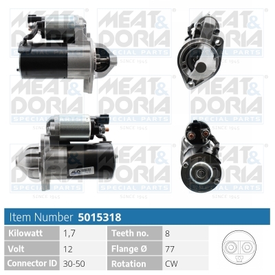 MEAT & DORIA Starter 5015318 for KIA
