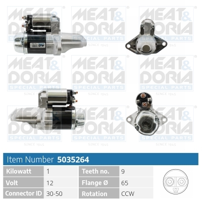 MEAT & DORIA Starter 5035264 for MITSUBISHI SUBARU