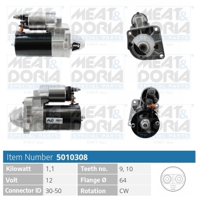 MEAT & DORIA Starter 5010308 for FORD LANCIA