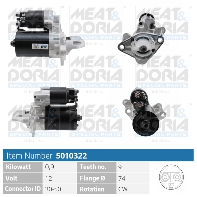 MEAT & DORIA Starter 5010322 for ROVER BMW