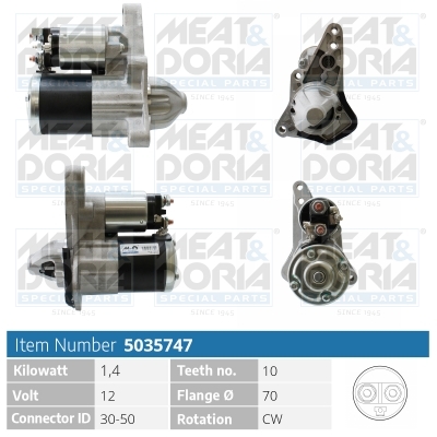 MEAT & DORIA Starter 5035747 for MITSUBISHI NISSAN