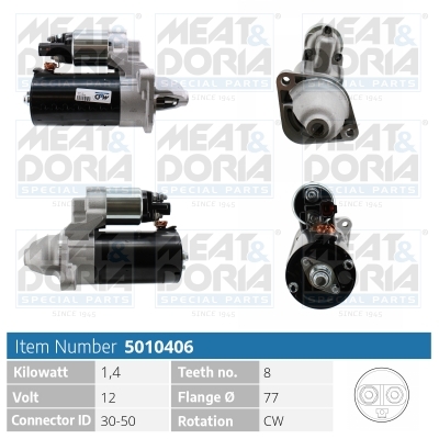 MEAT & DORIA Starter 5010406 for KIA