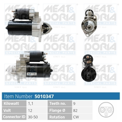 MEAT & DORIA Starter 5010347 for OPEL GENERAL MOTORS