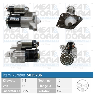 MEAT & DORIA Starter 5035736 for OPEL LANCIA MITSUBISHI NISSAN