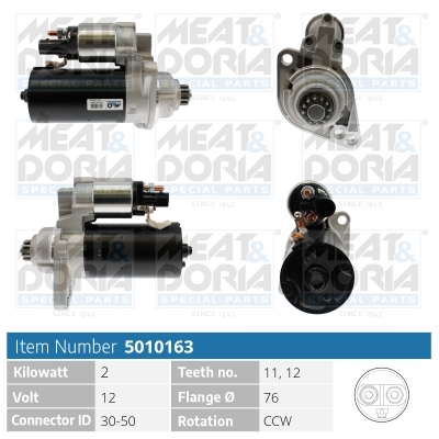 MEAT & DORIA Starter 5010163 for VAG SEAT