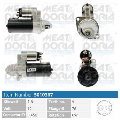 MEAT & DORIA Starter 5010367 for FORD BMW