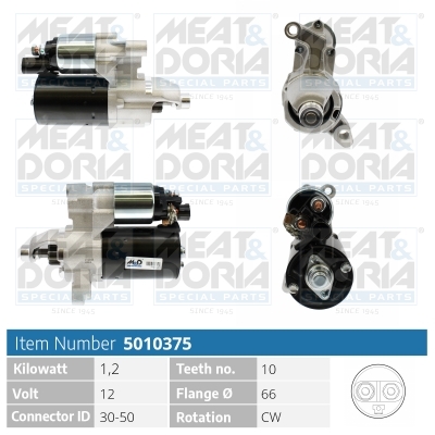 MEAT & DORIA Starter 5010375 for VAG PORSCHE
