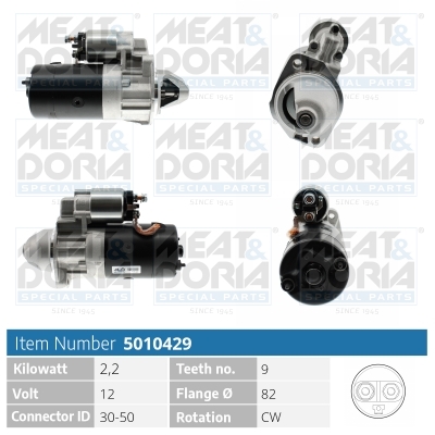 MEAT & DORIA Starter 5010429 for VAG OPEL