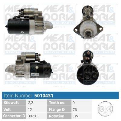 MEAT & DORIA Starter 5010431 for DAF FORD BMW HONDA ROVER
