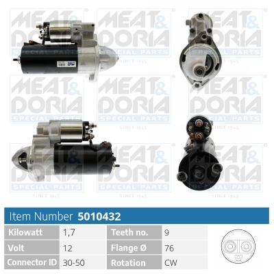 MEAT & DORIA Starter 5010432 for BMW