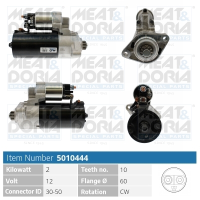 MEAT & DORIA Starter 5010444 for PORSCHE