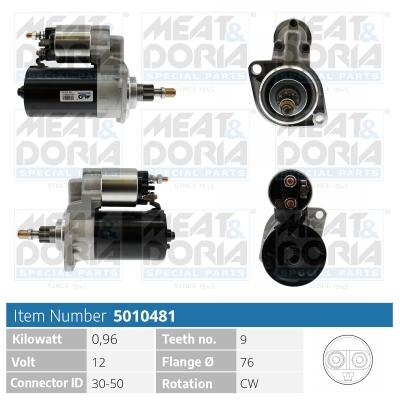 MEAT & DORIA Starter 5010481 for VAG