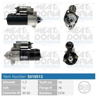 MEAT & DORIA Starter 5010513 for MERCEDES-BENZ