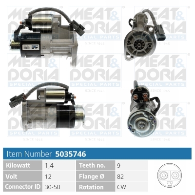 MEAT & DORIA Starter 5035746 for MITSUBISHI NISSAN