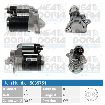 MEAT & DORIA Starter 5035751 for MITSUBISHI RENAULT