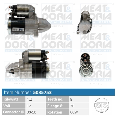 MEAT & DORIA Starter 5035753 for CHRYSLER MITSUBISHI JEEP