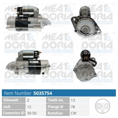 MEAT & DORIA Starter 5035754 for OPEL MITSUBISHI