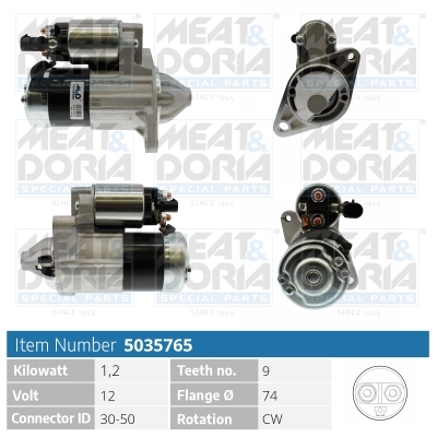MEAT & DORIA Starter 5035765 for CHRYSLER MITSUBISHI