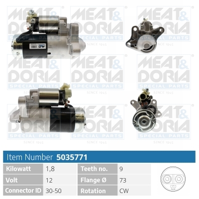 MEAT & DORIA Starter 5035771 for MAZDA MITSUBISHI