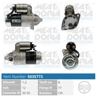 MEAT & DORIA Starter 5035773 for HYUNDAI KIA MITSUBISHI MAZDA