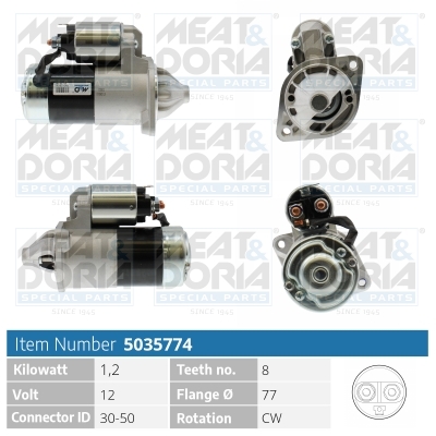 MEAT & DORIA Starter 5035774 for KIA MITSUBISHI