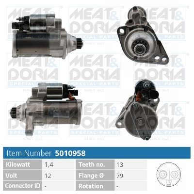 MEAT & DORIA Starter 5010958 for VAG