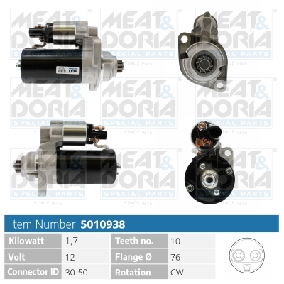 MEAT & DORIA Starter 5010938 for VAG