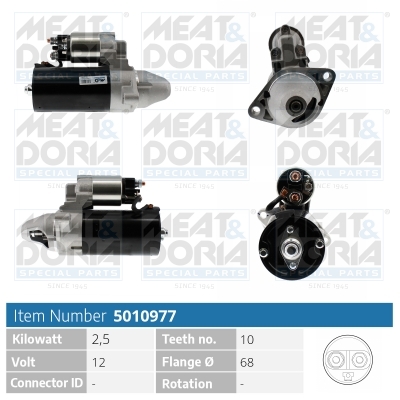 MEAT & DORIA Starter 5010977 for PORSCHE
