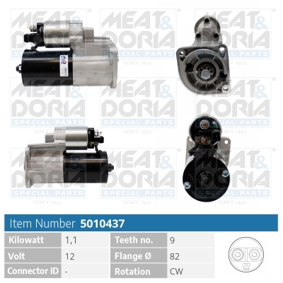 MEAT & DORIA Starter 5010437 for VAG SKODA AUDI