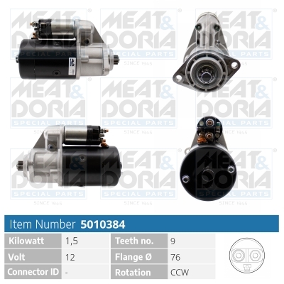 MEAT & DORIA Starter 5010384 for PORSCHE