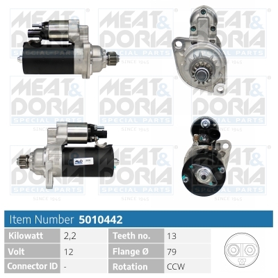 MEAT & DORIA Starter 5010442 for VAG