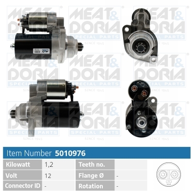 MEAT & DORIA Starter 5010976 for PORSCHE