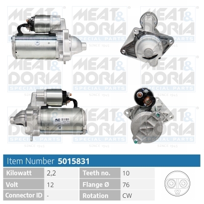 MEAT & DORIA Starter 5015831 for OPEL GENERAL MOTORS RENAULT MITSUBISHI NISSAN RENAULT TRUCKS